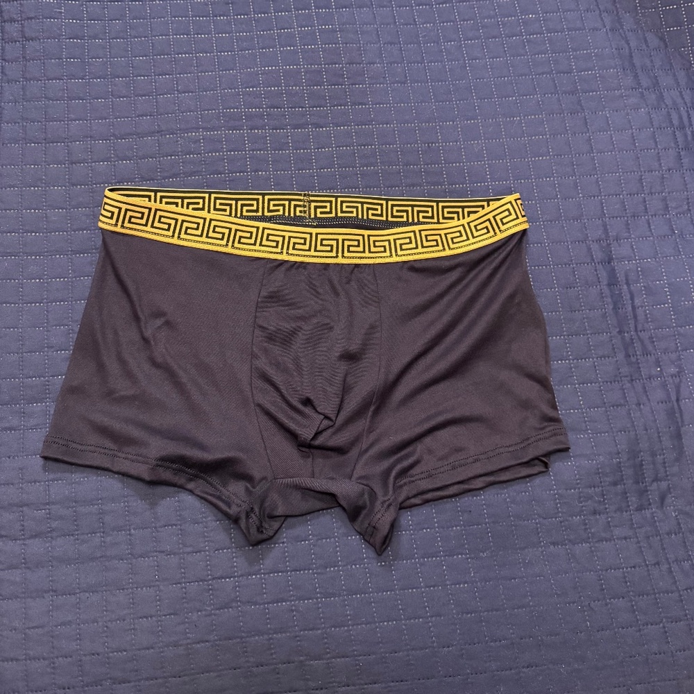 Navy Trunk Briefs with Gold Key Waistband. Medium. New.